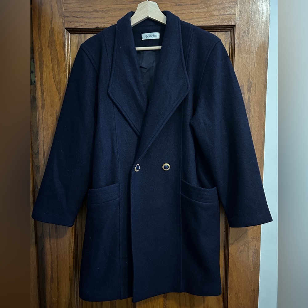 Navy Wool Coat